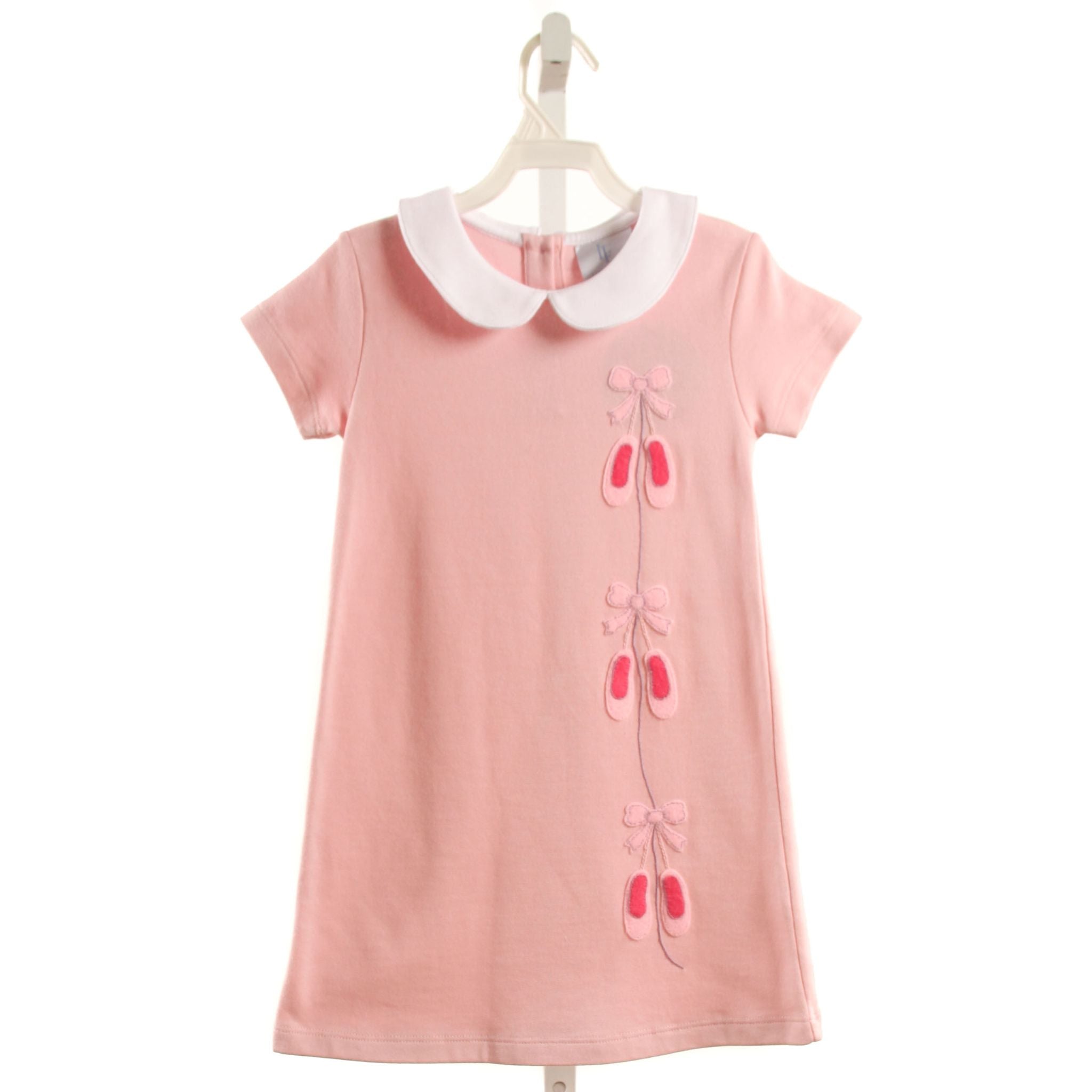 LITTLE ENGLISH PINK APPLIQUED KNIT DRESS