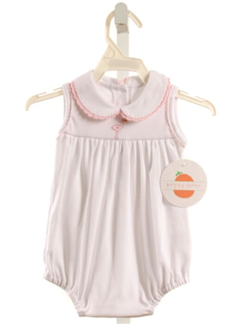 PEGGY GREEN WHITE EMBROIDERED KNIT BUBBLE WITH PICOT STITCHING