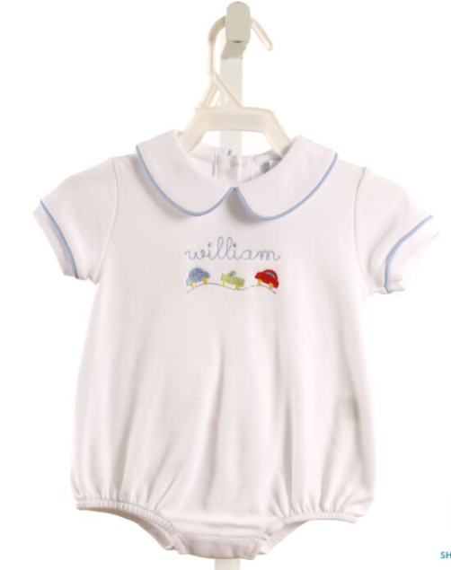 LITTLE ENGLISH WHITE EMBROIDERED KNIT BUBBLE